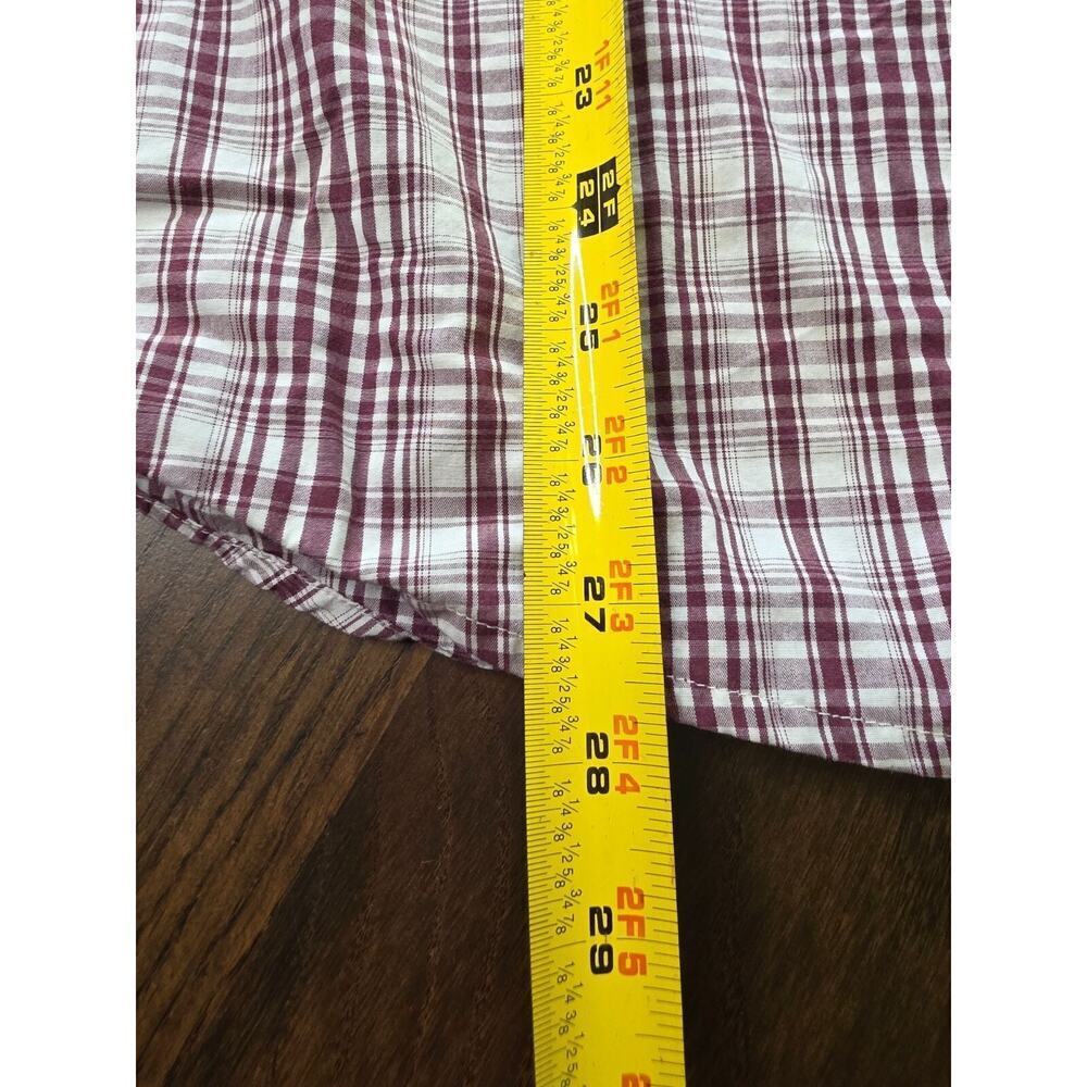 Mens‎ Dockers Short Sleeve Plaid Button-Up Shirt Maroon & White Size M - Picture 11 of 16